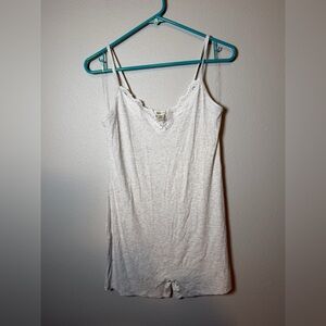 NWOT Grey cami romper ribbed lace jumpsuit large